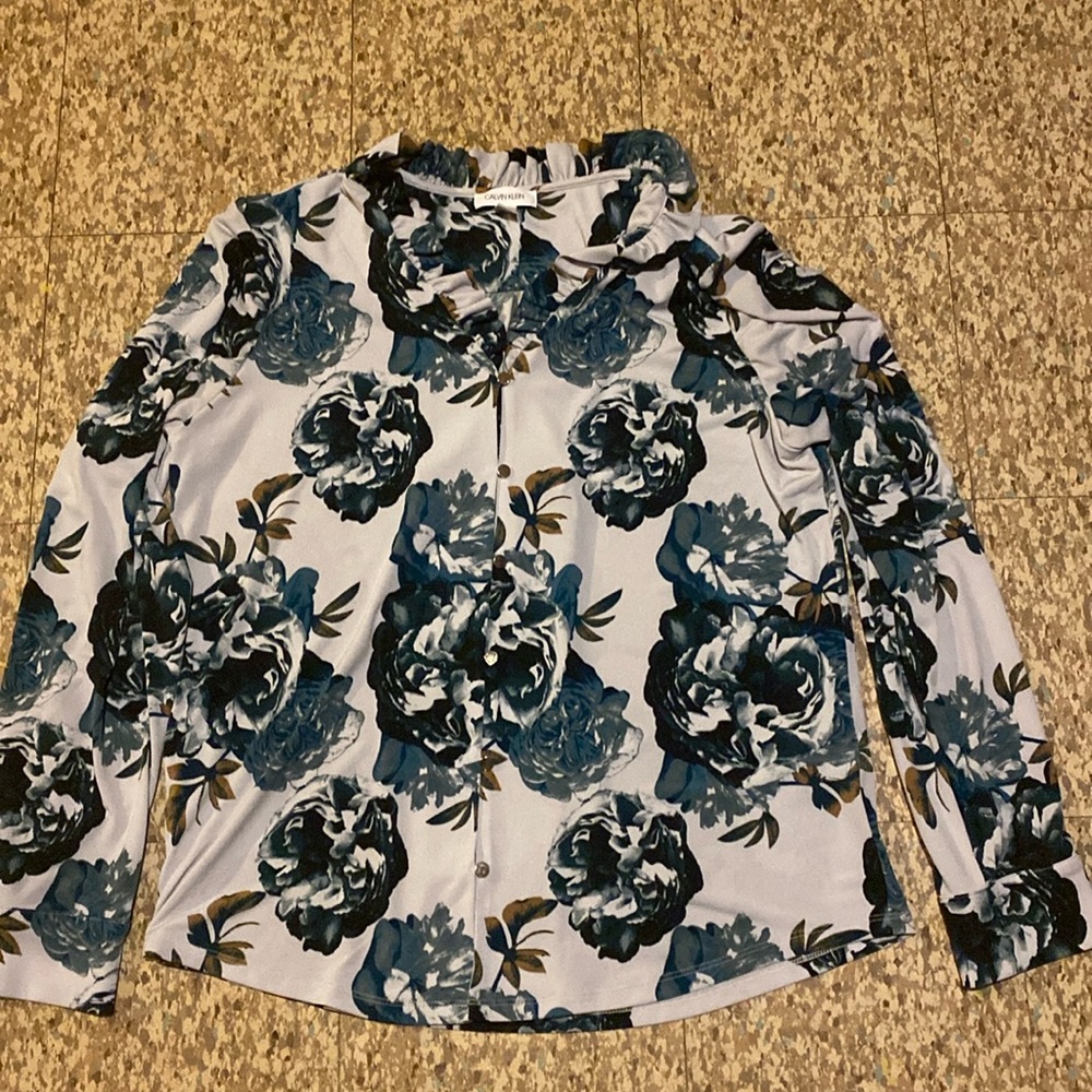 Wms Calvin Klein floral blouse